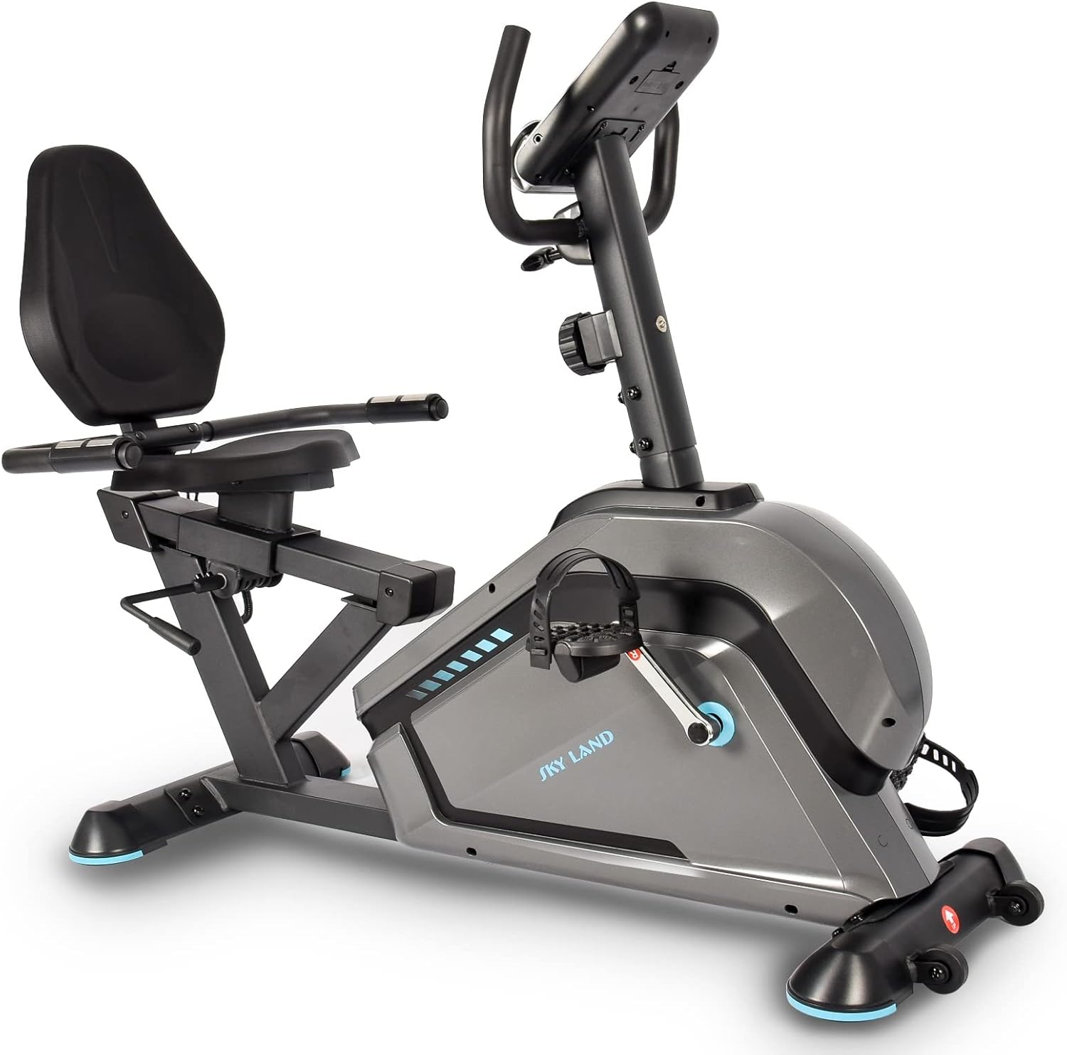 Recumbent Exercise Bike, 8-Level Magnetic Resistance, Smart FS Workout App, 2-Way Flywheel, LCD Display & Adjustable Seat, Indoor Stationary Bike for Home Gym, 270 lbs Capacity ?C EM-1564