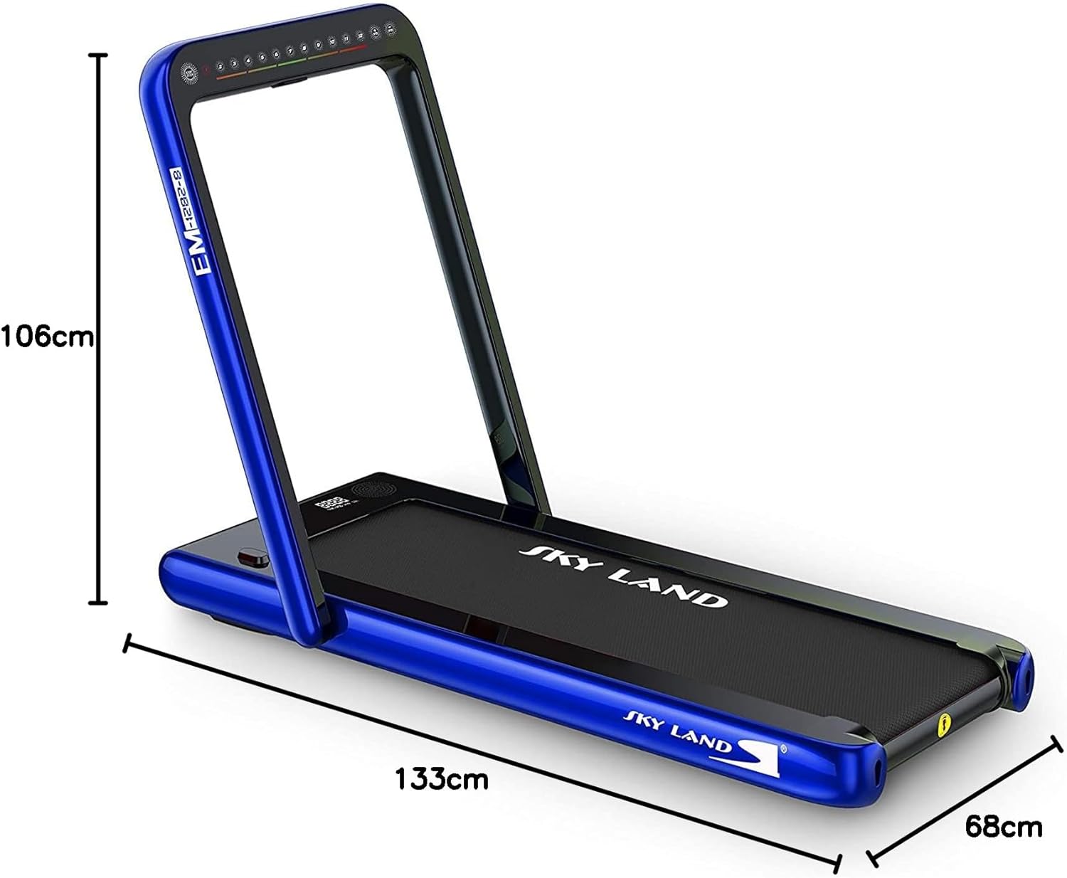 2-in-1 Walking Pad & Foldable Treadmill, 2.25 HP Motor, Auto Speed, Bluetooth Speaker, LED Display, Compact Home & Office Running Machine EM-1282-B - Image 8