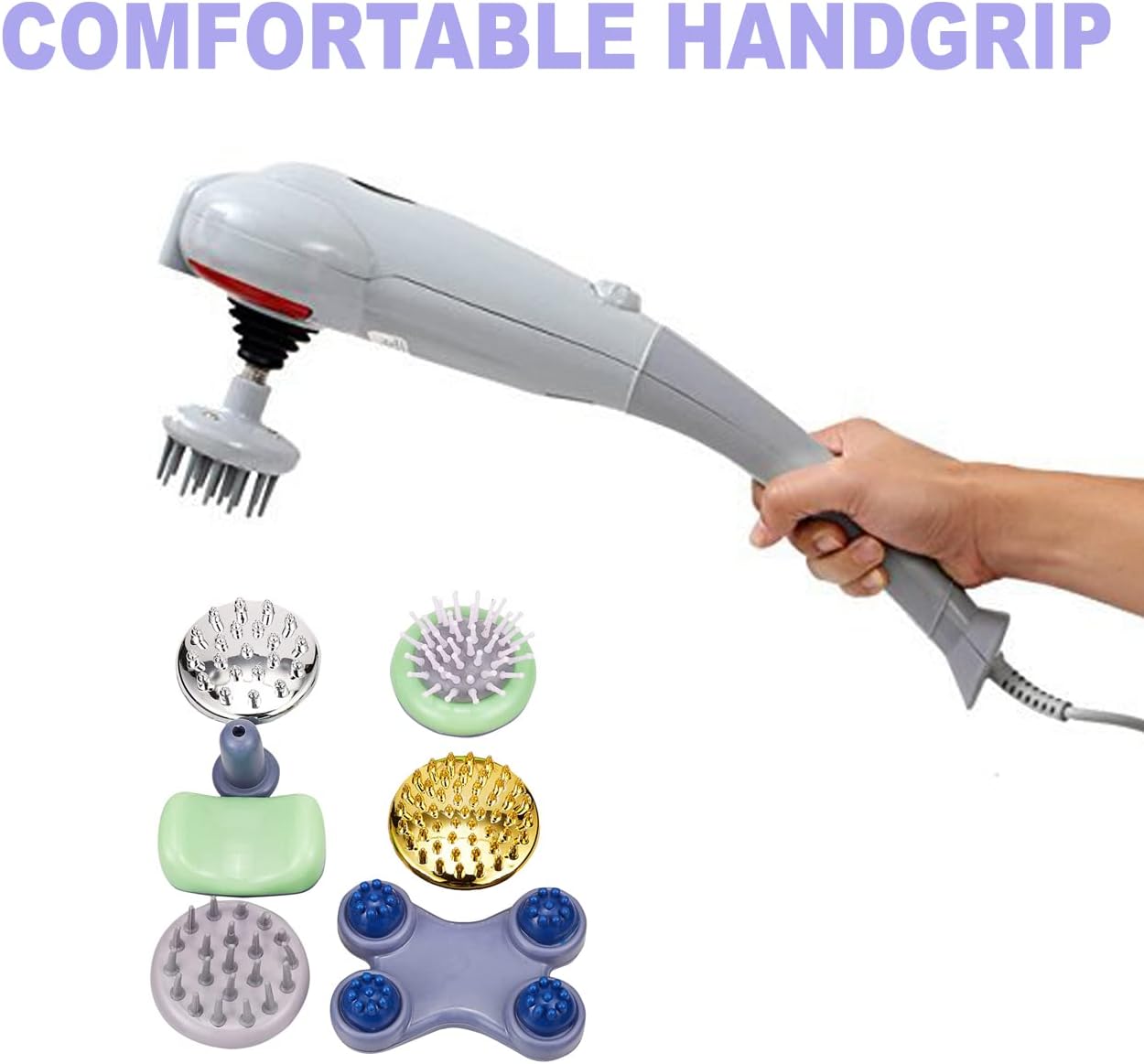 Massager With Multi Head, Gray- EM-4161 - Image 5