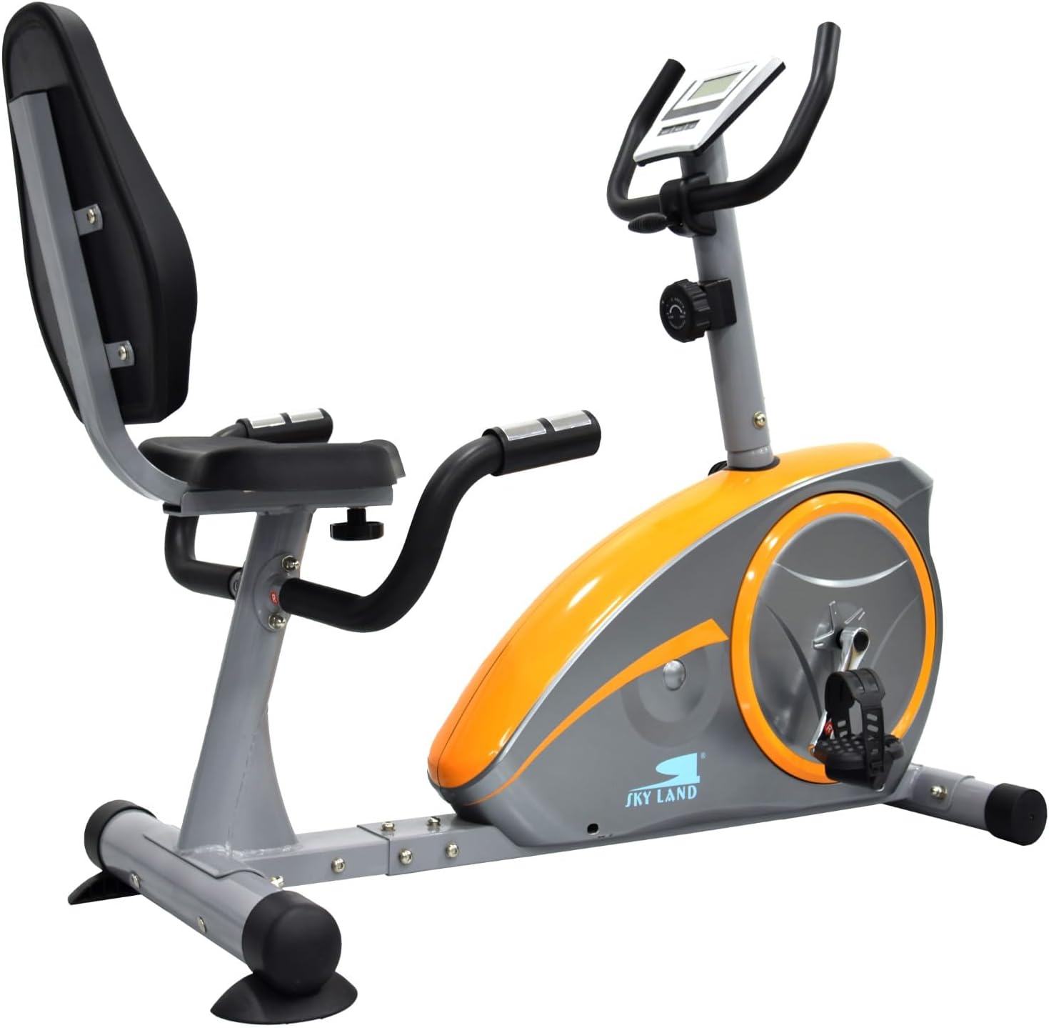 Recumbent Exercise Bike for Home Gym ?C Adjustable Seat, Magnetic Resistance, Digital LCD Monitor & Pulse Sensors, Indoor Cycling Bike for Low-Impact Cardio & Rehabilitation (EM-1536)