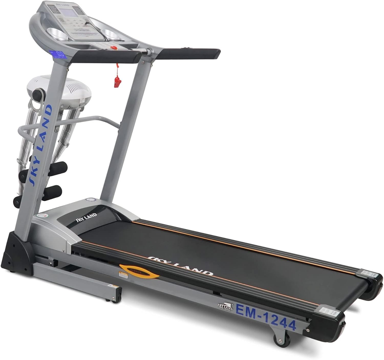 Treadmill for Home with Auto Incline, 5 HP Peak Foldable Running Machine, Home Gym Treadmill with Massage, Sit Up Bar, LCD Display, 120KG Capacity, Compact Cardio Fitness Equipment EM-1244