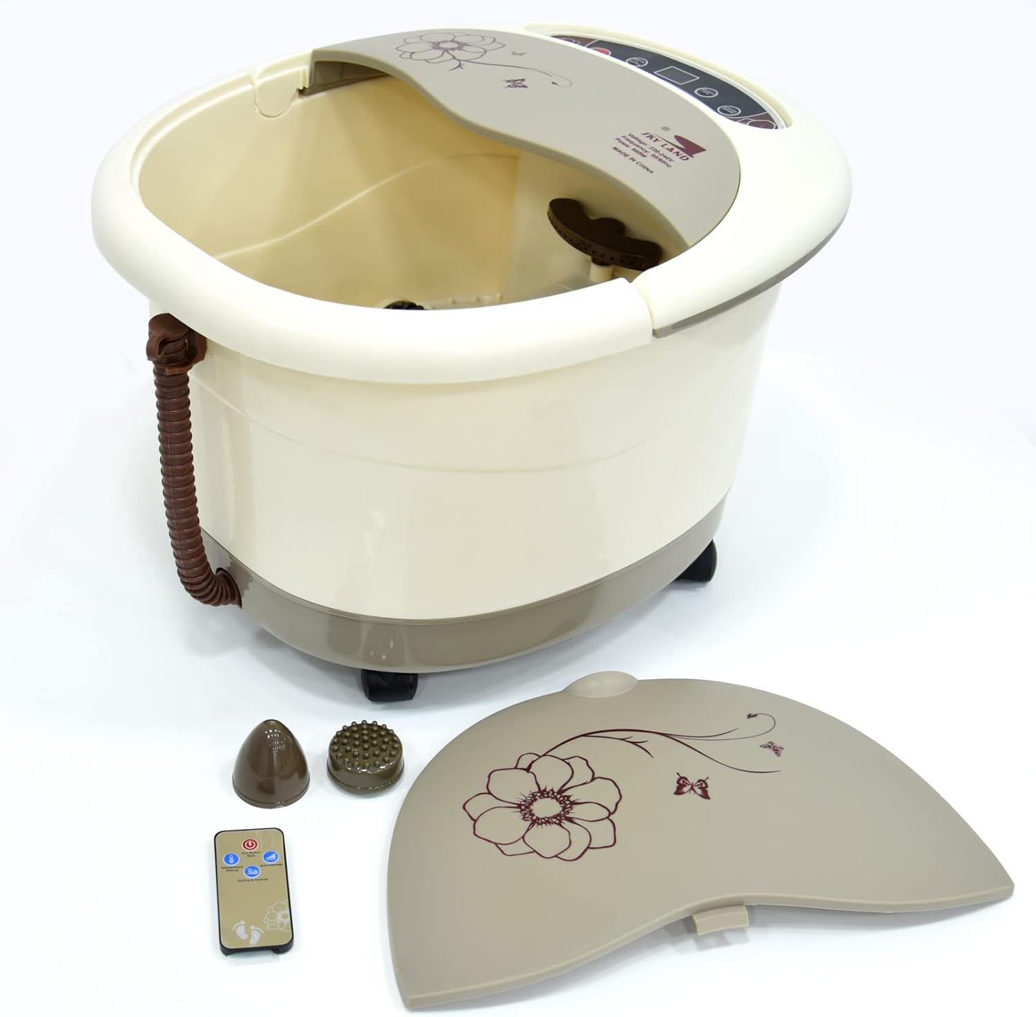 Foot Massage Spa Bath with Heat, Remote Control, Temperature Control, Bubbles, Timer, Massage Roller Pedicure Foot Spa Tub Foot Soaker for Soothe & Relax Tired Feet, Em-2165
