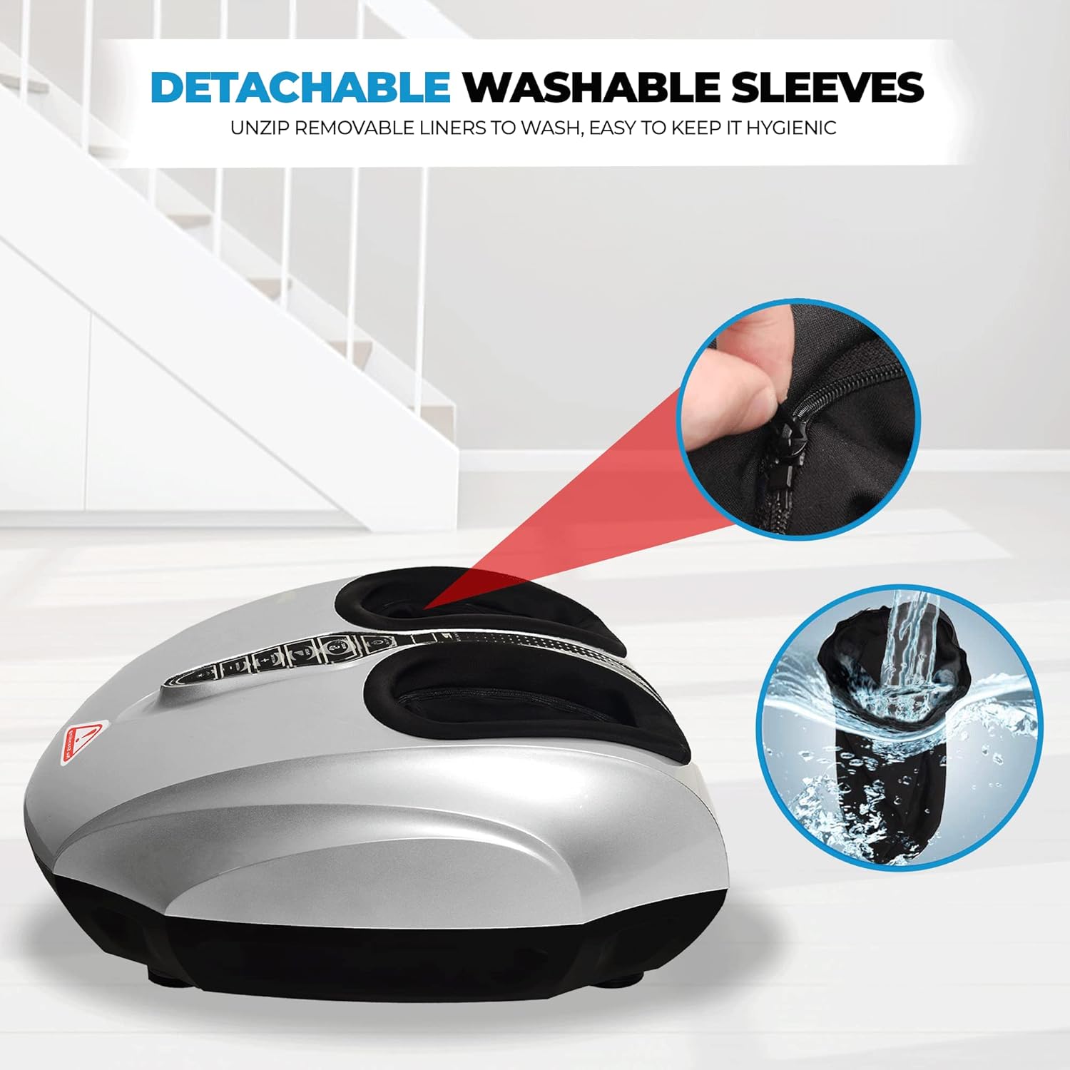 Foot Massager, Shiatsu Foot Massager with Heat Function, Kneading, Rolling and Air Compression, Relieves Pain from Plantar Fasciitis and Revives Tired Feet, EM-2190 - Image 5