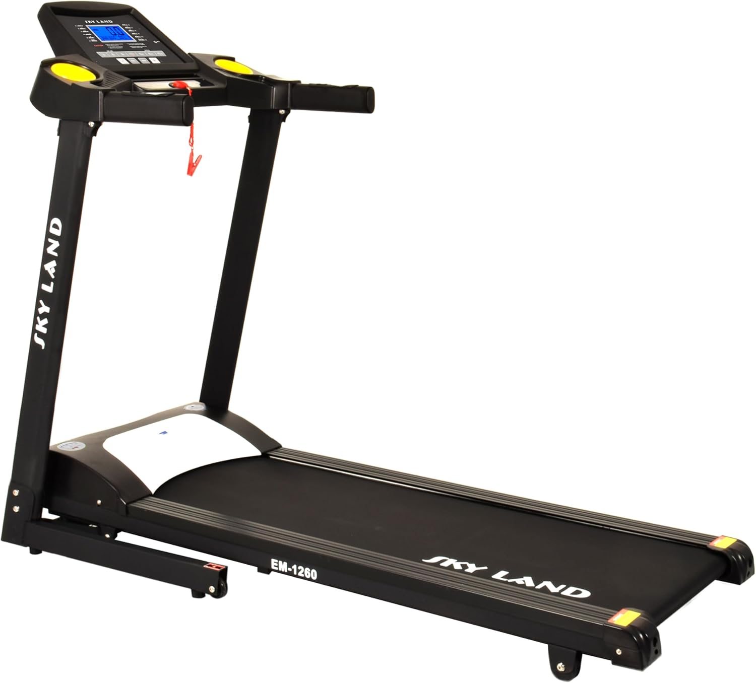 Motorized Treadmill | 2 HP DC Motor, 110kg Capacity, 1?C14 KM/H Speed | 12 Programs, Auto Incline, 5" LCD Display, Foldable Compact Running Machine for Home Gym Cardio EM-1260