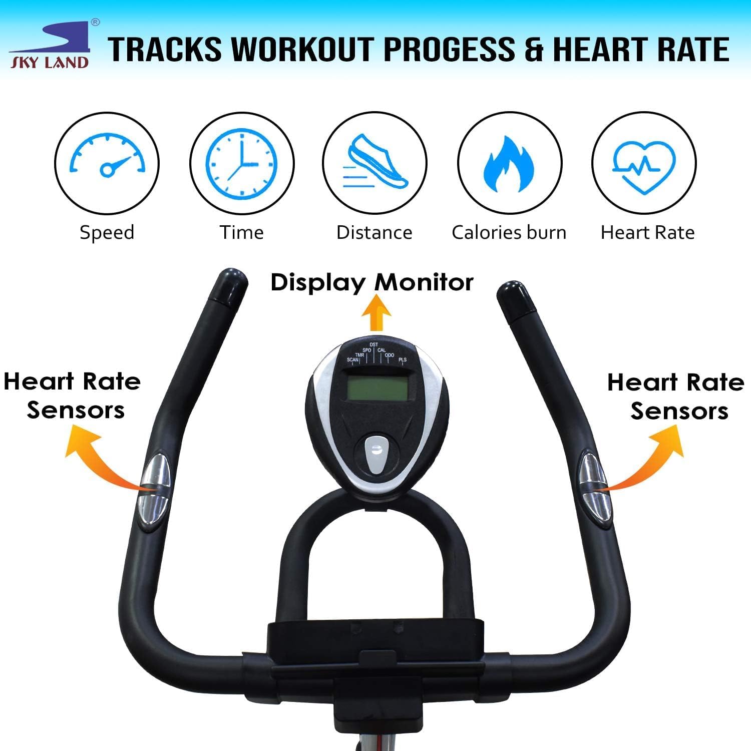 Indoor Spin Bike ?C Adjustable Stationary Exercise Bike with 8KG Flywheel, 10-Level Magnetic Resistance, LCD Display, Quiet Belt Drive & Transport Wheels for Home Gym Workouts (Black) EM-1548 - Image 4