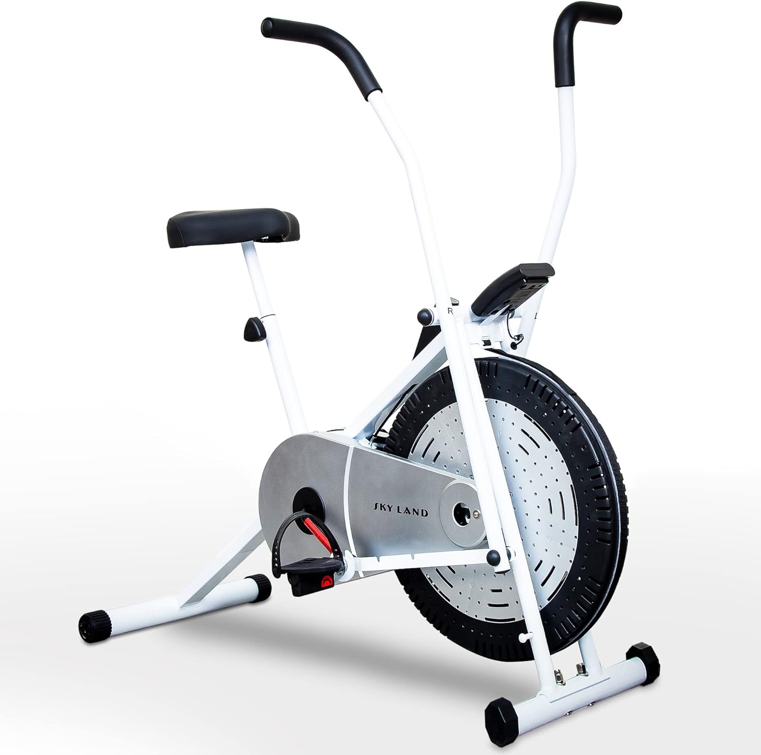 Orbitrek Fitness Exercise Air Cycle, Home Gym Air Bike with Movable Handles, Adjustable Resistance, Cushioned Seat & LCD Monitor, Full Body Cardio Workout, Gray/Black EM-1558