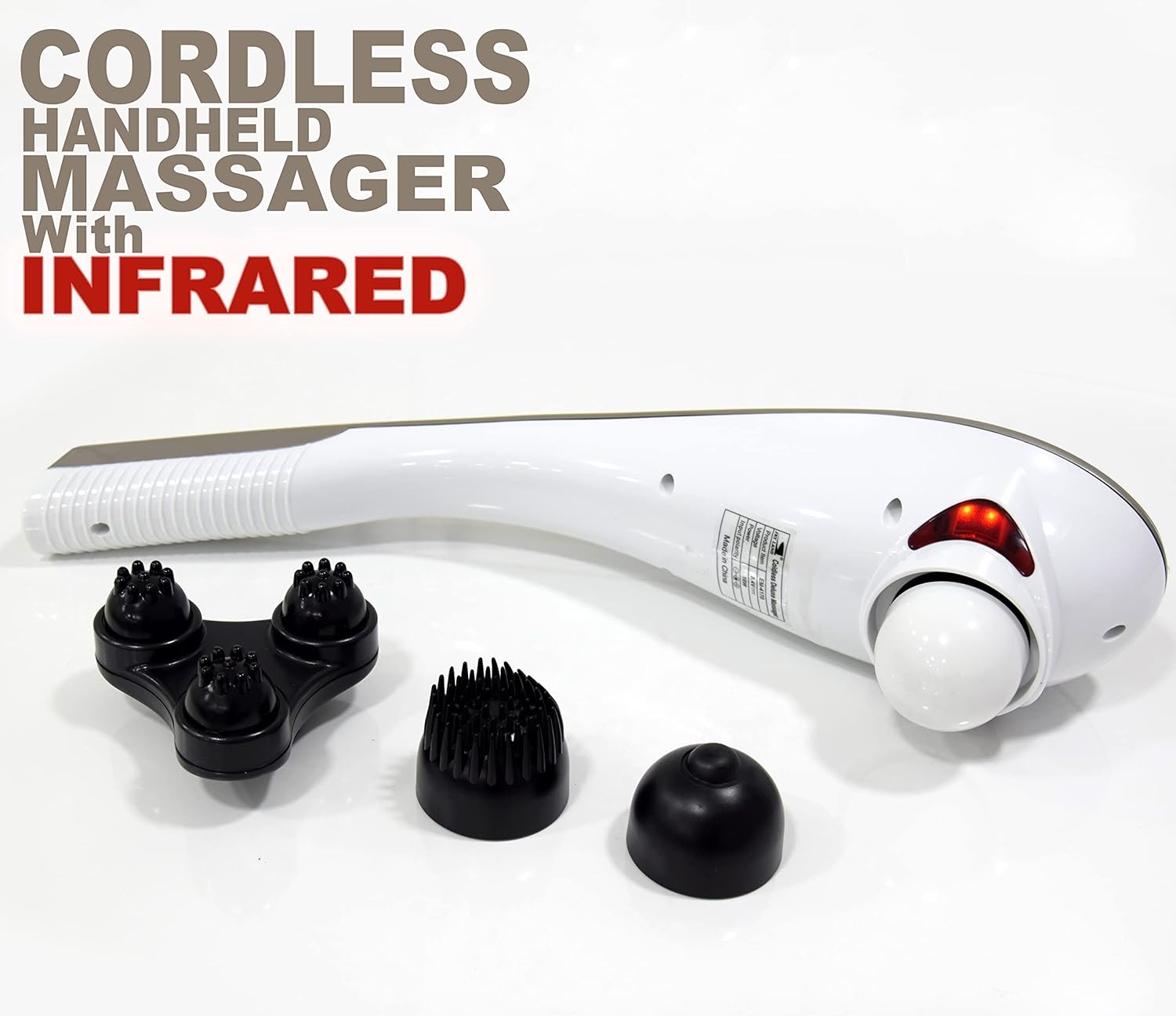 Handheld Body & Back Massager ?C Cordless Rechargeable Deep Tissue Percussion Massager for Muscle Pain Relief, Stress Reduction & Relaxation with 4 Interchangeable Massage Nodes EM-4170 - Image 2