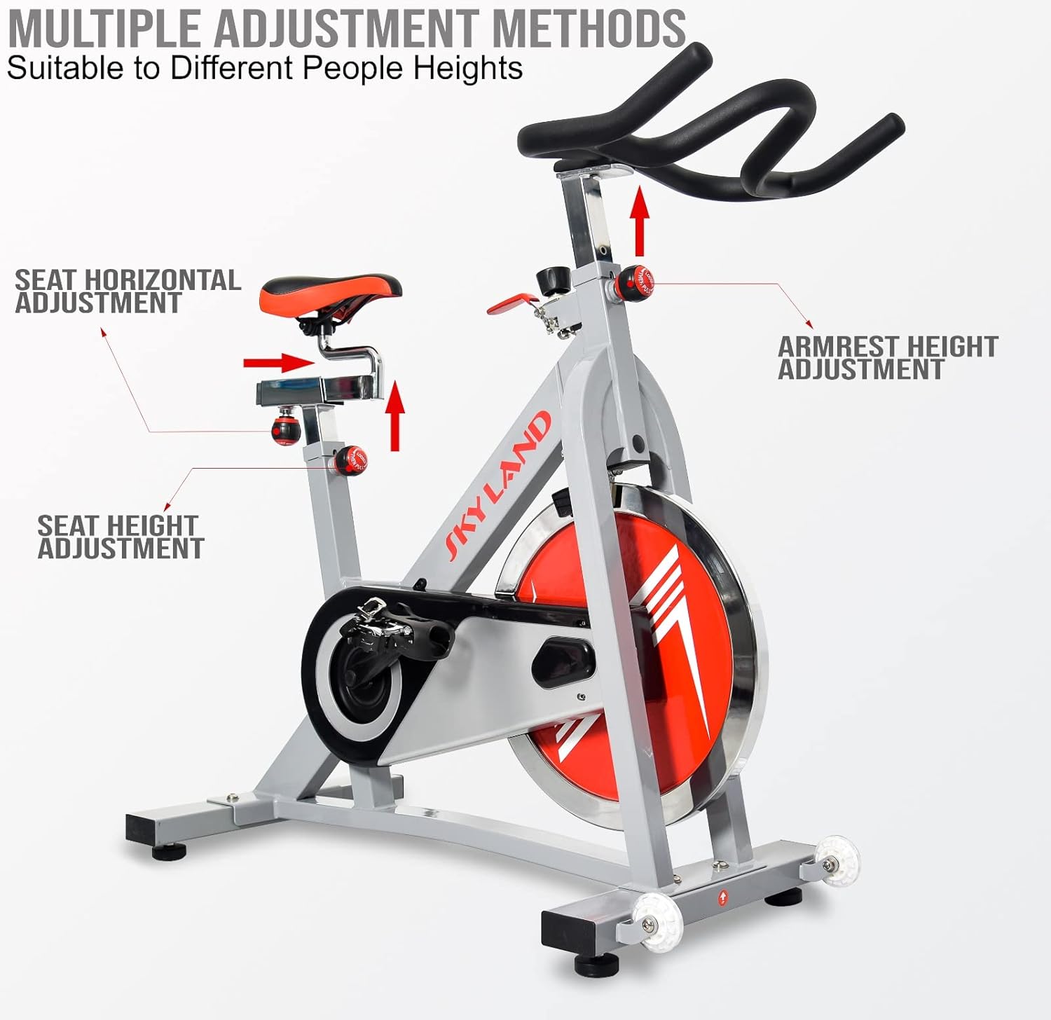 Semi Commercial Spin Bike | 18kg Flywheel Stationary Exercise Bike for Cardio Workouts | Heavy-Duty Indoor Cycling Machine with Adjustable Resistance & Ergonomic Design, EM-1552 - Image 4