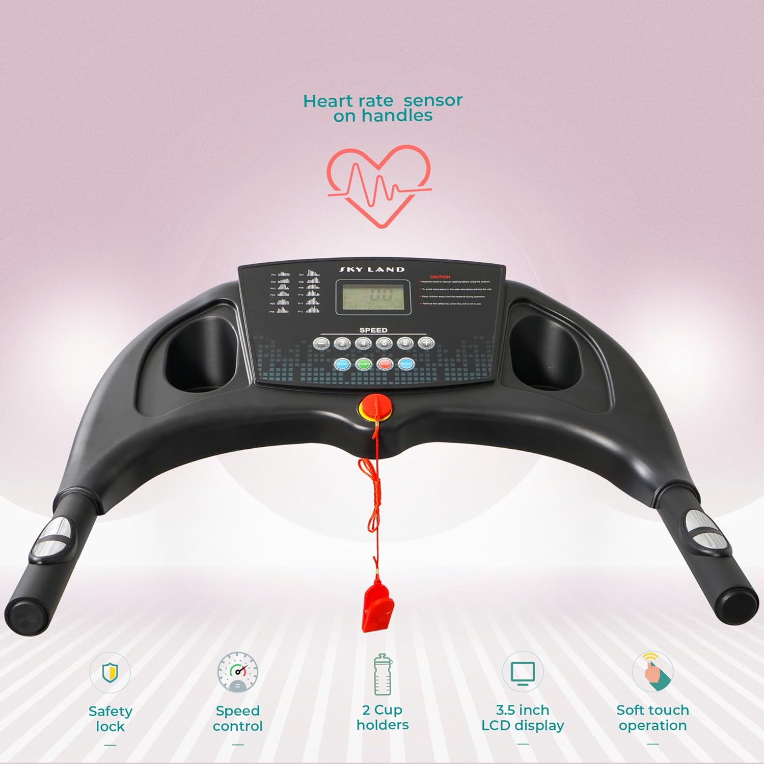 Motorized Treadmill | 3 HP Peak Foldable Running Machine for Home Use | Hydraulic Soft-Drop System, LCD Display, Pulse Sensor, Preset Programs, Compact Design EM-1259 - Image 4