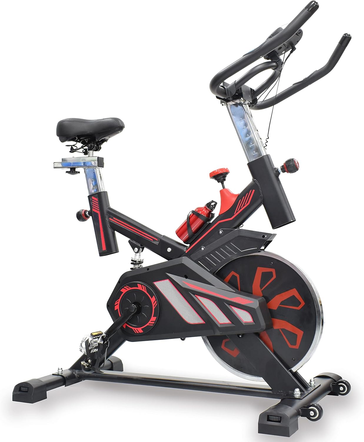 Indoor Spin Bike ?C Adjustable Stationary Exercise Bike with 8KG Flywheel, 10-Level Magnetic Resistance, LCD Display, Quiet Belt Drive & Transport Wheels for Home Gym Workouts (Black) EM-1548 - Image 3