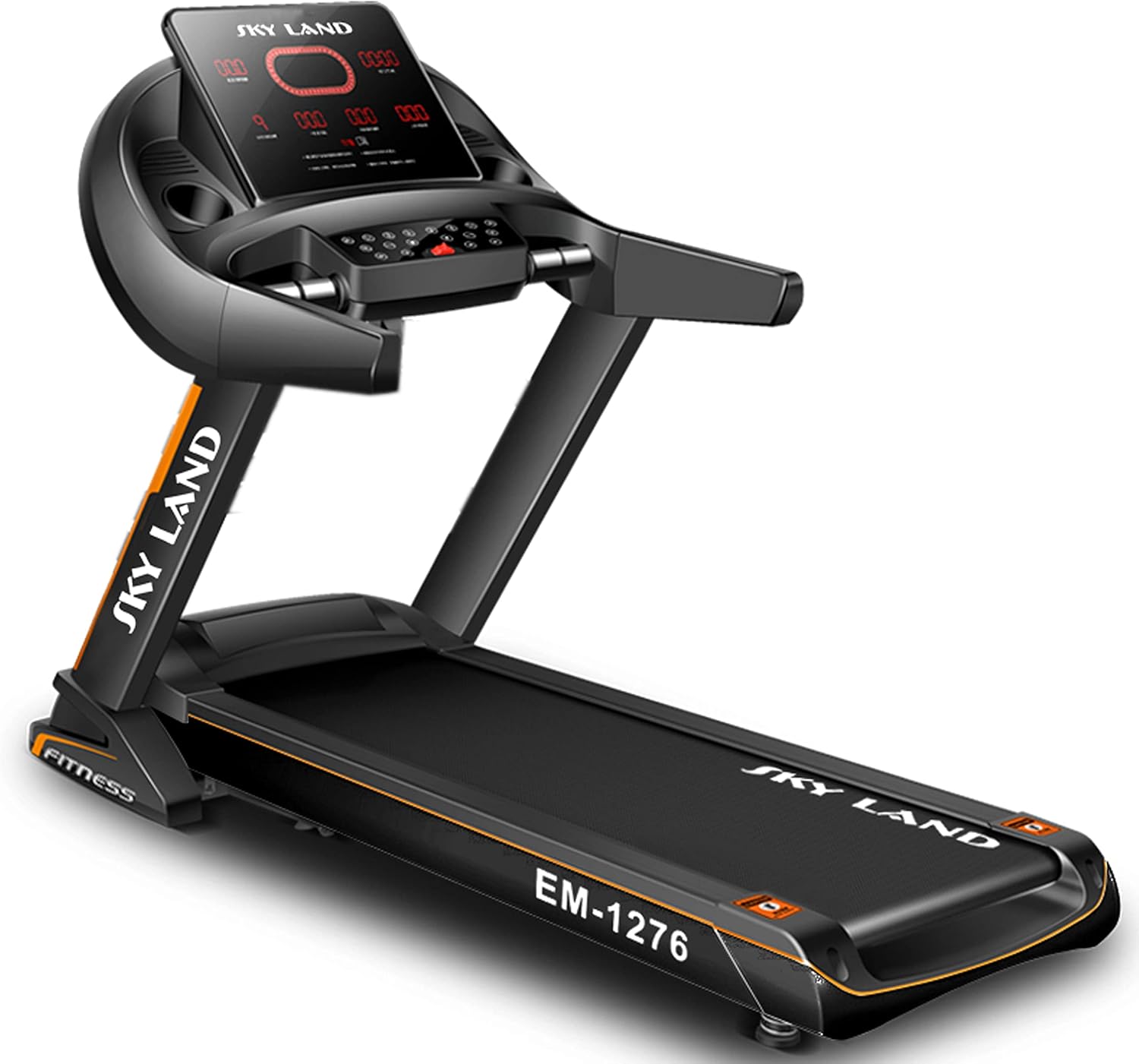 Foldable Treadmill 5.5 HP Peak Motor | Auto Incline, Bluetooth Speaker, LED Display | 130 KG Capacity Running Machine for Home EM-1276 (Black)