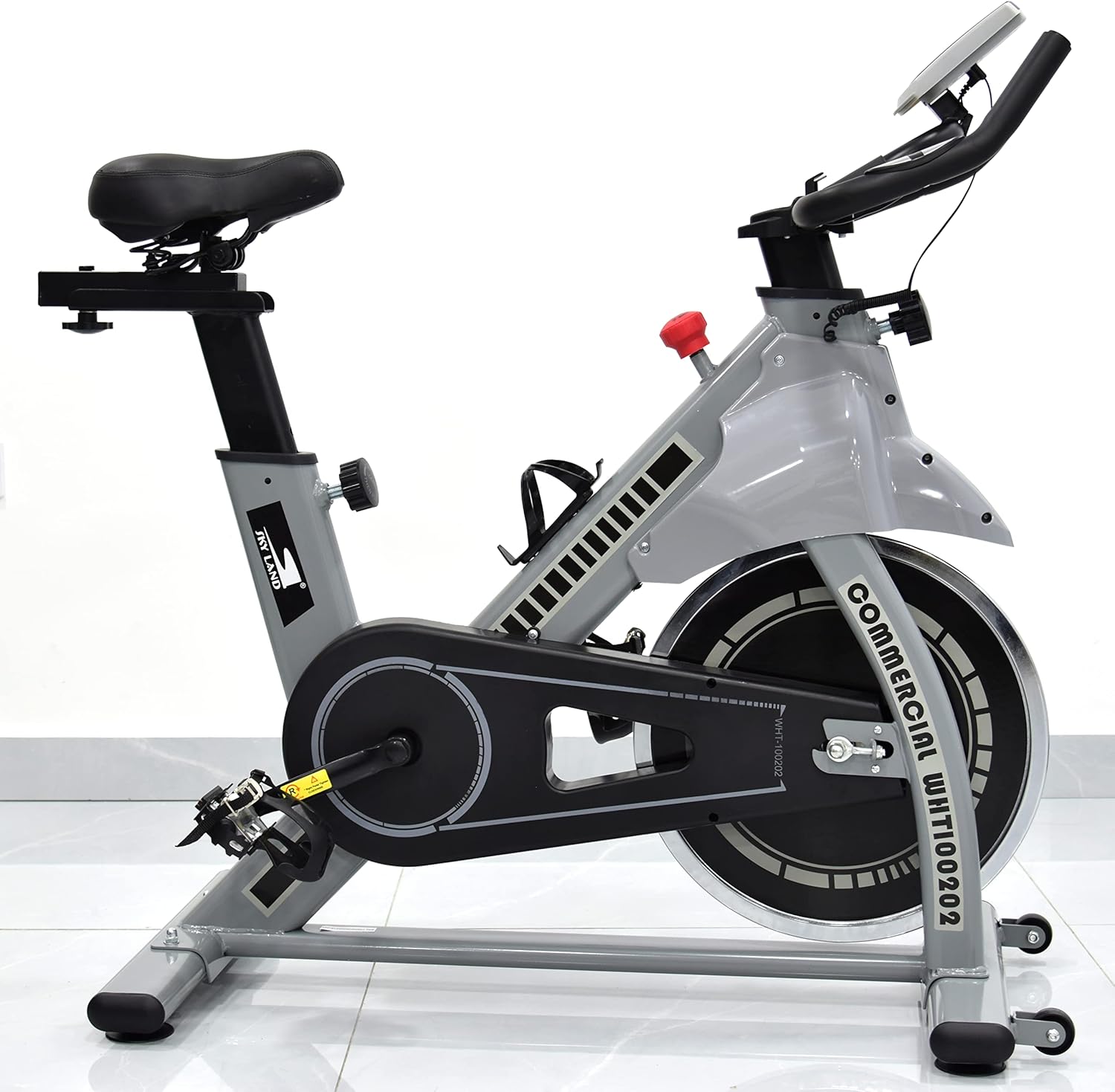 Exercise Bike for Home Cardio | Heavy-Duty Spin Bike with 28 LBS Flywheel, Adjustable Seat & Handlebar, LCD Monitor, Belt Drive Quiet Cycling Workout ?C EM-1560-W - Image 3