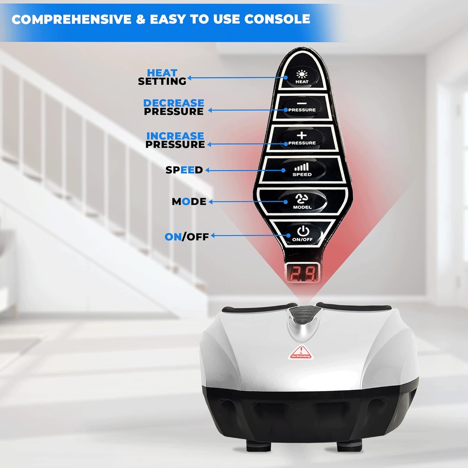 Foot Massager, Shiatsu Foot Massager with Heat Function, Kneading, Rolling and Air Compression, Relieves Pain from Plantar Fasciitis and Revives Tired Feet, EM-2190 - Image 2