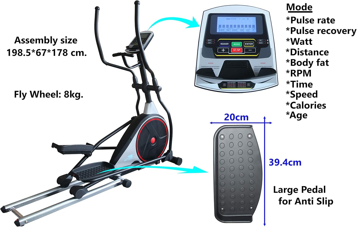 Cross Trainer Machine ?C Heavy Duty Indoor Elliptical Bike, Magnetic Resistance, Stepper, Space Walker, Full-Body Cardio Workout, Exercise Machine for Home Gym - Image 3
