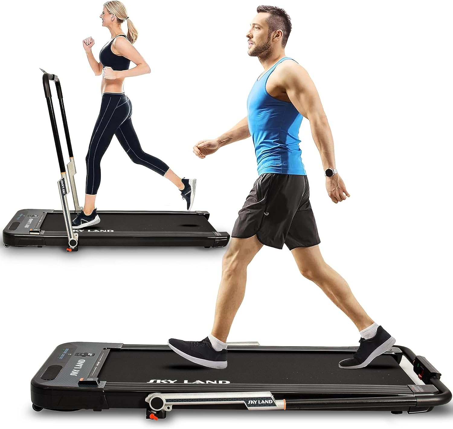 2-in-1 Under Desk Treadmill, Foldable 2.5 HP Walking Pad with Remote Control, Super Slim Quiet Running Machine for Home & Office EM-1293